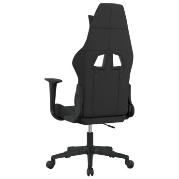 vidaXL Καρέκλα Μασάζ Gaming Μαύρη και Taupe Υφασμάτινη 65x58x(118-128)cm 1 τεμ.