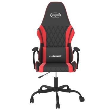 vidaXL Καρέκλα Gaming Μασάζ Μαύρο/Κόκκινο από Συνθετικό Δέρμα 54x61,5x(118,5-128)cm 1 τεμ.