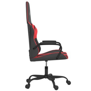 vidaXL Καρέκλα Gaming Μασάζ Μαύρο/Κόκκινο από Συνθετικό Δέρμα 54x61,5x(118,5-128)cm 1 τεμ.