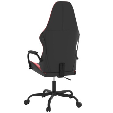 vidaXL Καρέκλα Gaming Μασάζ Μαύρο/Κόκκινο από Συνθετικό Δέρμα 54x61,5x(118,5-128)cm 1 τεμ.
