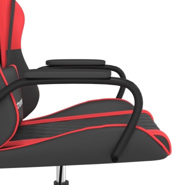 vidaXL Καρέκλα Gaming Μασάζ Μαύρο/Κόκκινο από Συνθετικό Δέρμα 54x61,5x(118,5-128)cm 1 τεμ.