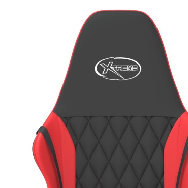 vidaXL Καρέκλα Gaming Μασάζ Μαύρο/Κόκκινο από Συνθετικό Δέρμα 54x61,5x(118,5-128)cm 1 τεμ.