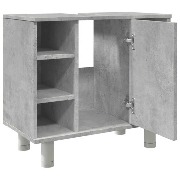 vidaXL Ντουλάπι Νιπτήρα Γκρι Σκυροδέματος 60x32x53,5cm Επεξ. Ξύλο 1 τεμ.