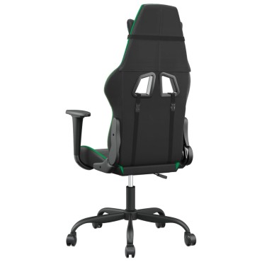 vidaXL Καρέκλα Gaming Μαύρο/πράσινο από Συνθετικό Δέρμα 66x56x(120,5-131)cm 1 τεμ.