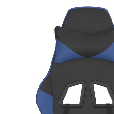 vidaXL Καρέκλα Gaming Μασάζ Μαύρο/Μπλε από Συνθετικό Δέρμα 66,5x61x(118-127,5)cm 1 τεμ.