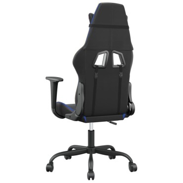 vidaXL Καρέκλα Gaming Μασάζ Μαύρο/Μπλε από Συνθετικό Δέρμα 66,5x61x(118-127,5)cm 1 τεμ.