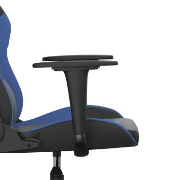 vidaXL Καρέκλα Gaming Μασάζ Μαύρο/Μπλε από Συνθετικό Δέρμα 66,5x61x(118-127,5)cm 1 τεμ.