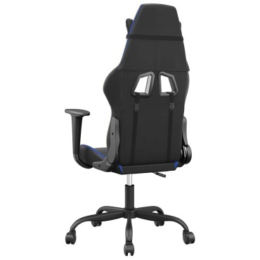 vidaXL Καρέκλα Gaming Μαύρο/Μπλε από Συνθετικό Δέρμα 66x56x(120,5-131)cm 1 τεμ.