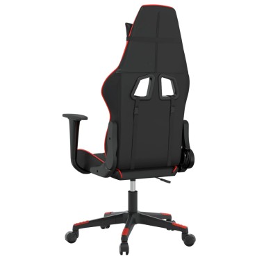 vidaXL Καρέκλα Gaming Μασάζ Μαύρο/Κόκκινο από Συνθετικό Δέρμα 64x60x(117-127)cm 1 τεμ.
