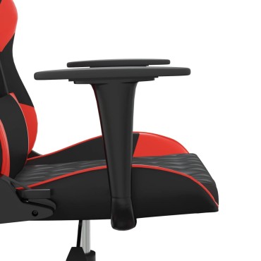 vidaXL Καρέκλα Gaming Μασάζ Μαύρο/Κόκκινο από Συνθετικό Δέρμα 64x60x(117-127)cm 1 τεμ.