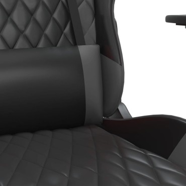 vidaXL Καρέκλα Gaming Μαύρο/Γκρι από Συνθετικό Δέρμα 64x60x(117-127)cm 1 τεμ.