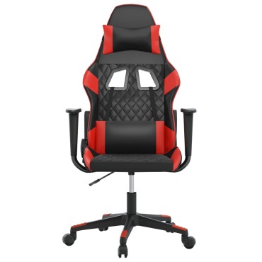 vidaXL Καρέκλα Gaming Μασάζ Μαύρο/Κόκκινο από Συνθετικό Δέρμα 64x60x(117-127)cm 1 τεμ.