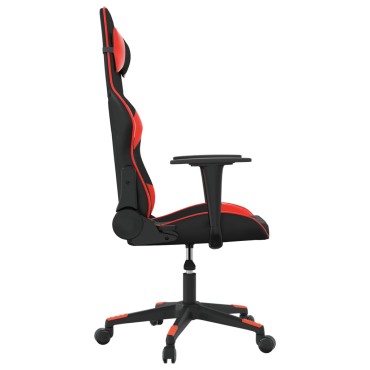 vidaXL Καρέκλα Gaming Μασάζ Μαύρο/Κόκκινο από Συνθετικό Δέρμα 64x60x(117-127)cm 1 τεμ.