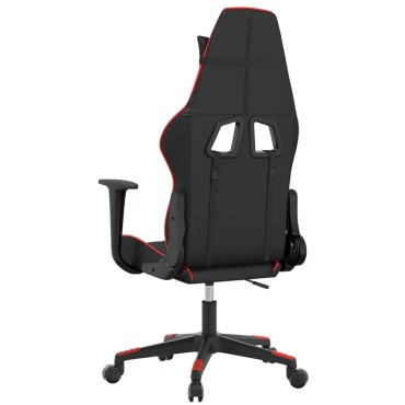 vidaXL Καρέκλα Gaming Μασάζ Μαύρο/Κόκκινο από Συνθετικό Δέρμα 64x60x(117-127)cm 1 τεμ.
