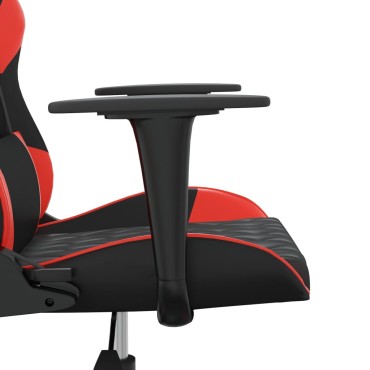 vidaXL Καρέκλα Gaming Μασάζ Μαύρο/Κόκκινο από Συνθετικό Δέρμα 64x60x(117-127)cm 1 τεμ.