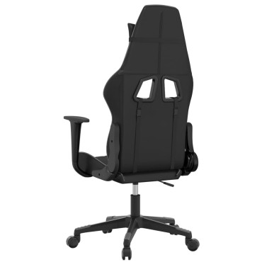 vidaXL Καρέκλα Gaming Μασάζ Μαύρο/Γκρι από Συνθετικό Δέρμα 64x60x(117-127)cm 1 τεμ.
