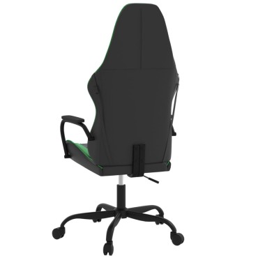 vidaXL Καρέκλα Gaming Μασάζ Μαύρο/Πράσινο από Συνθετικό Δέρμα 54x61,5x(118,5-128)cm 1 τεμ.