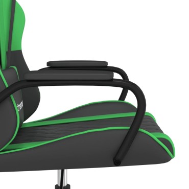 vidaXL Καρέκλα Gaming Μασάζ Μαύρο/Πράσινο από Συνθετικό Δέρμα 54x61,5x(118,5-128)cm 1 τεμ.