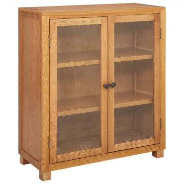 vidaXL Ντουλαπιού με ράφι Καφέ 80x35x95cm Στερεό Ξύλο Δρυός 1 τεμ.