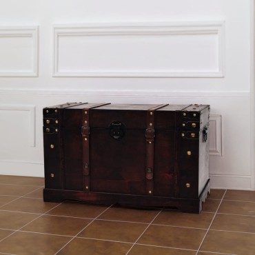 vidaXL Σεντούκι Θησαυρού Vintage Στιλ 66x38x40cm Ξύλινο 1 τεμ.
