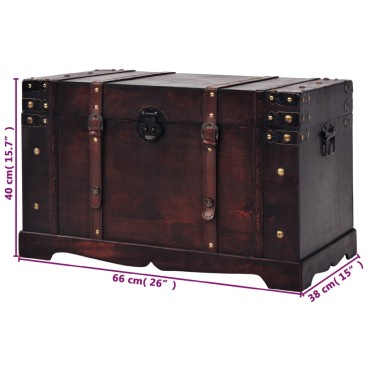 vidaXL Σεντούκι Θησαυρού Vintage Στιλ 66x38x40cm Ξύλινο 1 τεμ.