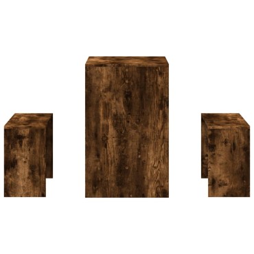 vidaXL Σετ Τραπεζαρίας με Πάγκο Καπνιστή Δρυς Επεξεργασμένο Ξύλο 97x47x75cm