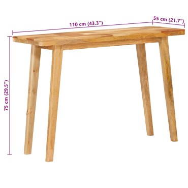 vidaXL Τραπέζι φαγητού Φυσικό 100x35x75cm Στερεό ξύλο μάνγκο 1 τεμ.