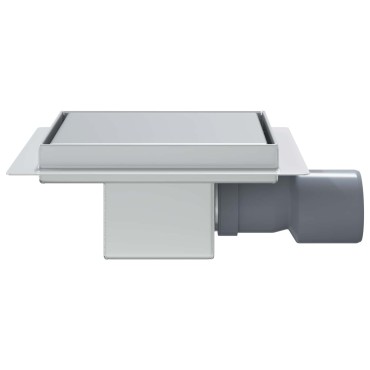 vidaXL 2 σε 1 εκροή ντους Ασημί 15 x 15 εκ Ανοξείδωτο Ατσάλι 304