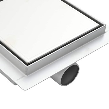 vidaXL 2 σε 1 εκροή ντους Ασημί 15 x 15 εκ Ανοξείδωτο Ατσάλι 304