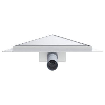 vidaXL 2 σε 1 Τριγωνική Σαρωθριά Λεκάνη Ασημί 32 x 32 x 7,5 εκ