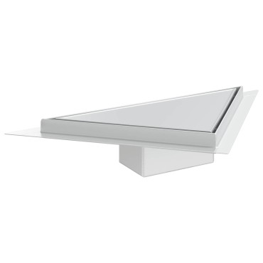 vidaXL 2 σε 1 Τριγωνική Σαρωθριά Λεκάνη Ασημί 32 x 32 x 7,5 εκ