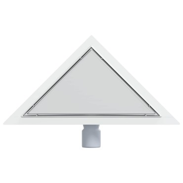 vidaXL 2 σε 1 Τριγωνική Σαρωθριά Λεκάνη Ασημί 32 x 32 x 7,5 εκ