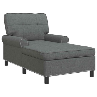 vidaXL Χαλάρωση με μαξιλάρι Σκούρο Γκρι 91x157x91cm ύφασμα