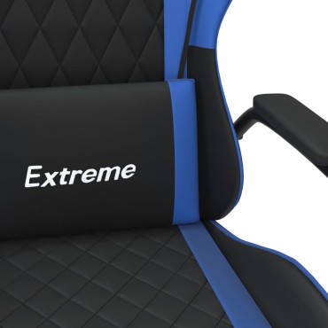 vidaXL Καρέκλα Gaming Μαύρο/Μπλε από Συνθετικό Δέρμα 54x61,5x(118,5-128)cm 1 τεμ.