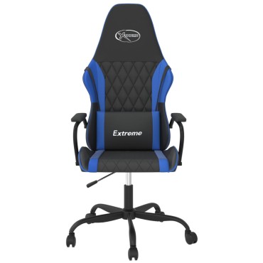 vidaXL Καρέκλα Gaming Μαύρο/Μπλε από Συνθετικό Δέρμα 54x61,5x(118,5-128)cm 1 τεμ.