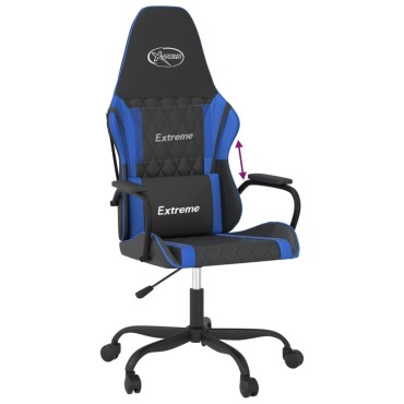 vidaXL Καρέκλα Gaming Μαύρο/Μπλε από Συνθετικό Δέρμα 54x61,5x(118,5-128)cm 1 τεμ.