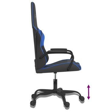 vidaXL Καρέκλα Gaming Μαύρο/Μπλε από Συνθετικό Δέρμα 54x61,5x(118,5-128)cm 1 τεμ.
