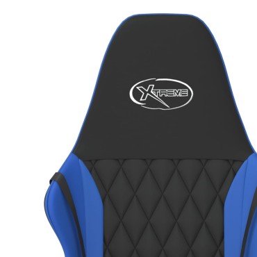 vidaXL Καρέκλα Gaming Μαύρο/Μπλε από Συνθετικό Δέρμα 54x61,5x(118,5-128)cm 1 τεμ.