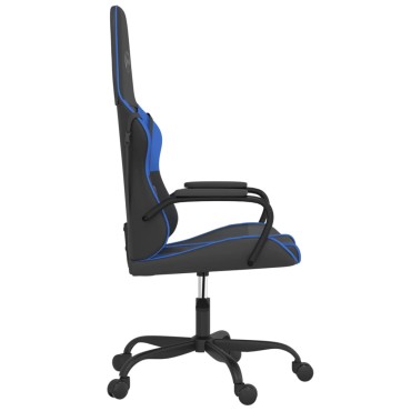 vidaXL Καρέκλα Gaming Μασάζ Μαύρο/Μπλε από Συνθετικό Δέρμα 54x61,5x(118,5-128)cm 1 τεμ.