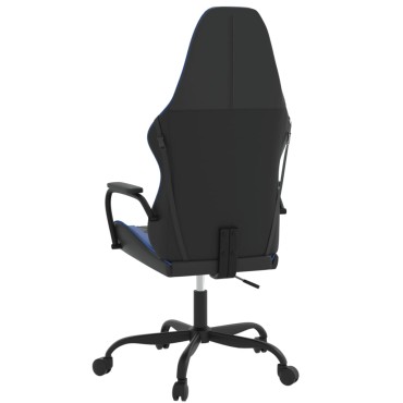 vidaXL Καρέκλα Gaming Μασάζ Μαύρο/Μπλε από Συνθετικό Δέρμα 54x61,5x(118,5-128)cm 1 τεμ.