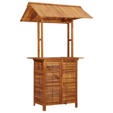 vidaXL Τραπέζι Μπαρ με Στέγαστρο Εξ. Χώρου 113x106x217cm Ξύλο Ακακίας 1 τεμ.