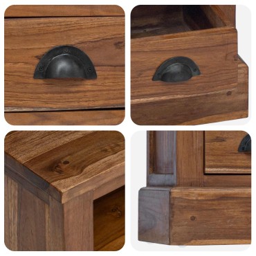 vidaXL Ντουλάπι αποθήκευσης Φυσικό 60x30x60cm Στερεό Ξύλο Τίκ 1 τεμ.
