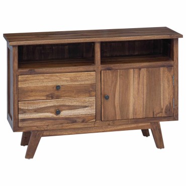 vidaXL Πλαϊνό γραφείο Φυσικό 100x30x68cm Στερεό Ξύλο Τίκ 1 τεμ.