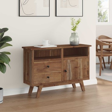 vidaXL Πλαϊνό γραφείο Φυσικό 100x30x68cm Στερεό Ξύλο Τίκ 1 τεμ.
