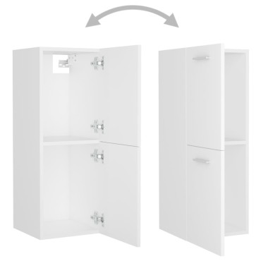 vidaXL Ντουλάπι Μπάνιου Λευκό 30x30x80cm από Επεξ. Ξύλο