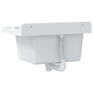 vidaXL Νιπτήρας Επίτοιχος Λευκός 50x35x24 εκ. από Ρητίνη
