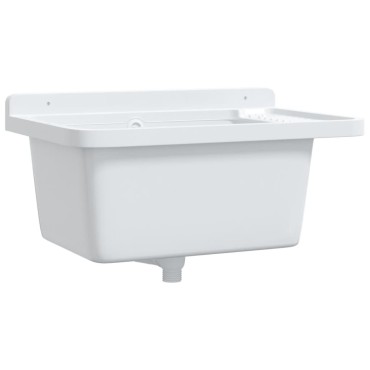 vidaXL Νιπτήρας Βοηθητικός Επίτοιχος Λευκός 60x40x28 εκ. από Ρητίνη