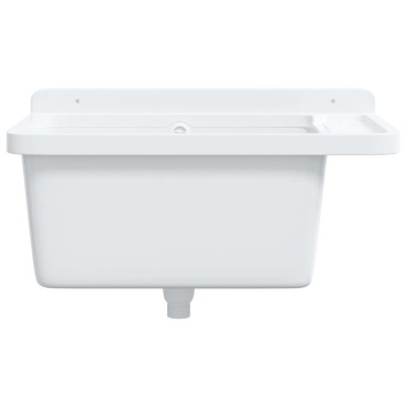 vidaXL Νιπτήρας Βοηθητικός Επίτοιχος Λευκός 60x40x28 εκ. από Ρητίνη