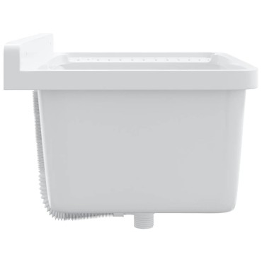 vidaXL Νιπτήρας Βοηθητικός Επίτοιχος Λευκός 60x40x28 εκ. από Ρητίνη