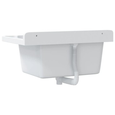 vidaXL Νιπτήρας Βοηθητικός Επίτοιχος Λευκός 60x40x28 εκ. από Ρητίνη